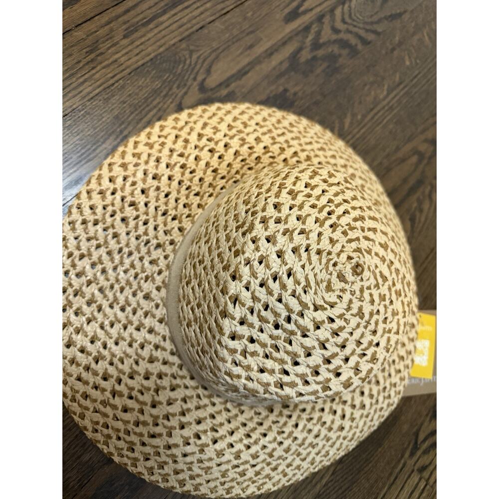 Eric Javits Neutral Raffia Fedora Sunhat Packable One Size NWT $375 - Picture 12 of 16